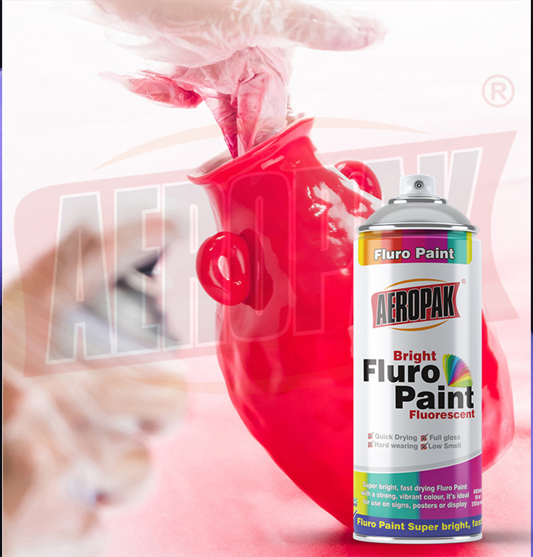 Tinta aerossol rosa fluorescente aeropak