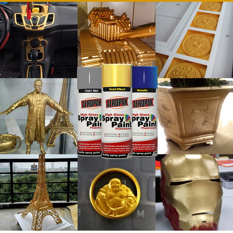 spray de tinta dourada