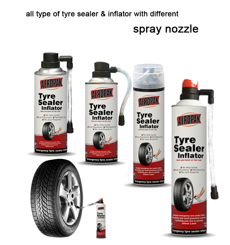 Spray funcional seguro para reparo de pneus de bicicleta